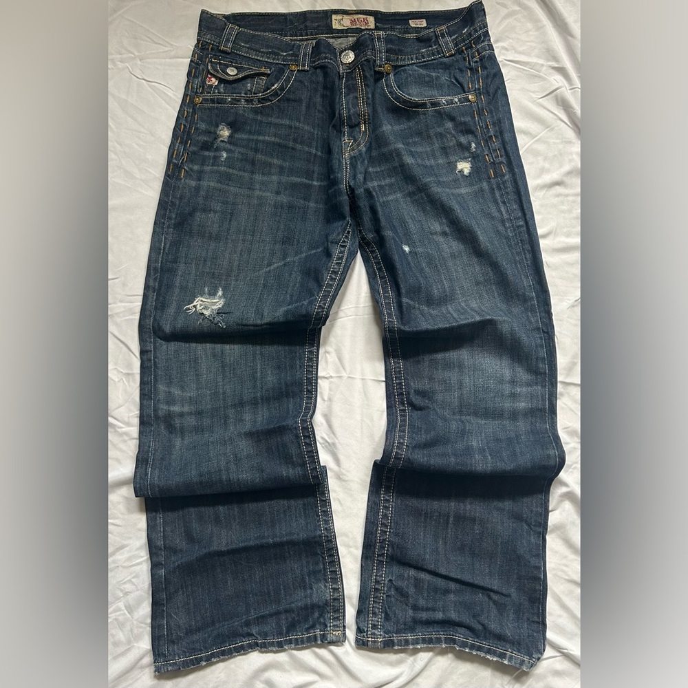 Men's Distressed Bootcut Jeans